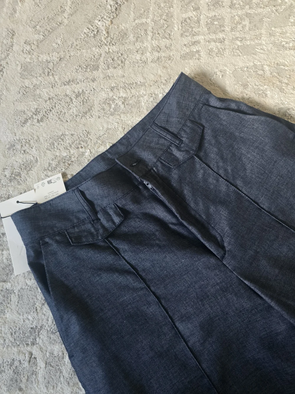 Zara Wide-Leg Culotte Trousers Linen Blend With Wide Cuff